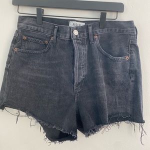 AGOLDE cutoff shorts, black, size 27, button up